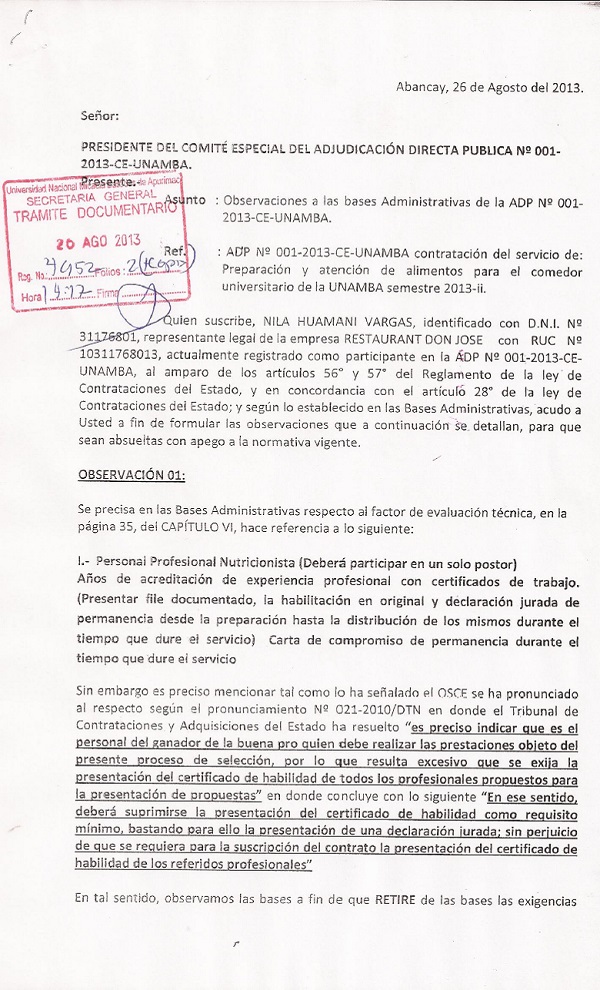 observaciones