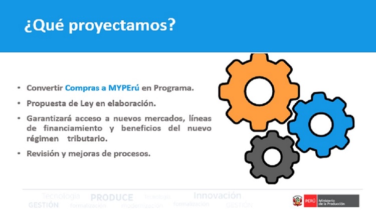 Produce creará ley para que Compras a MYPerú se convierta en un programa y amplíe su cartera