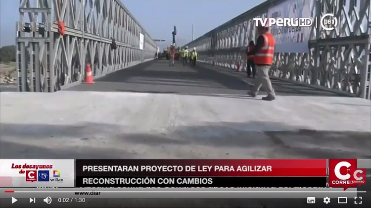 Presentarán proyecto de ley para agilizar reconstrucción con cambios