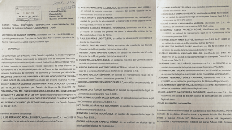 Implican a Vladimir Cerrón y exautoridades de Tarma en denuncia penal