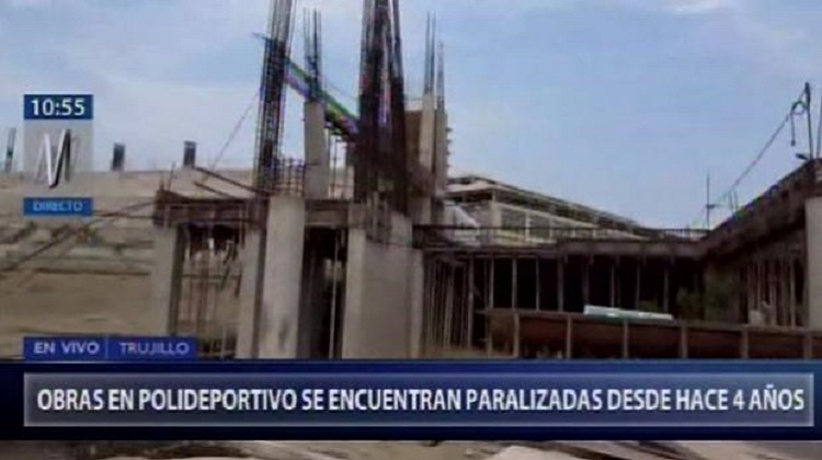 Obras en complejo deportivo están paralizadas desde hace cuatro años en Trujillo