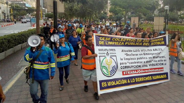 Miraflores: trabajadores de limpieza denuncian despido masivo por contrato irregular a nueva empresa