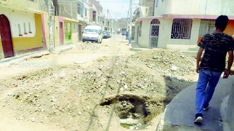 Obra de la MPCh en Las Brisas por más de 300,000 soles está abandonada desde junio
