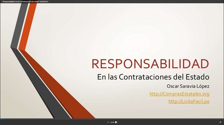 Diapositivas del Seminario “Responsabilidad en las Contrataciones del Estado (Proveedor)”