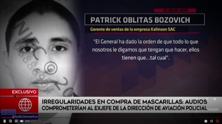 Audios comprometerían a exjefe de Dirección de Aviación PNP en compra irregular de mascarillas