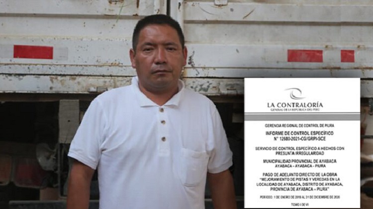 Contraloría halla responsabilidad penal en alcalde de Ayabaca, Baldomero Marchena, por ilegal adelanto de obra