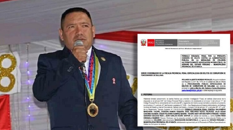 Procuraduría denuncia penalmente a alcalde de Ayabaca por ilegal adelanto de obra por S/ 3 millones