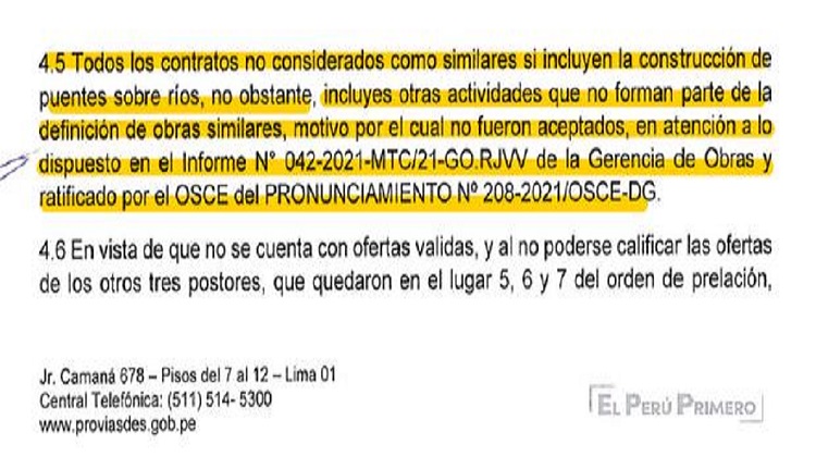 Pregunta del día: ¿Por qué hubo desacuerdo en la adjudicación de millonaria obra a consorcio relacionado con empresaria que visitaba Palacio de Gobierno?
