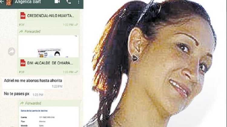 Difunden chats de fujimorista Angélica Barturén: “¿Me depositaste? No te olvides de mi abono”