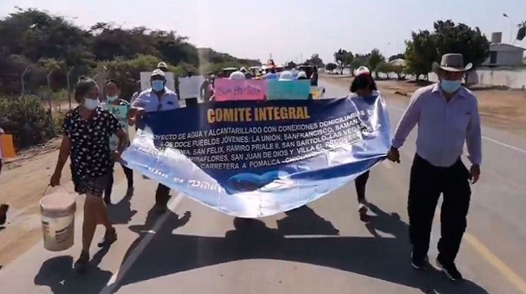 Chiclayo: nueva protesta por obra de agua paralizada de 12 pueblos jóvenes