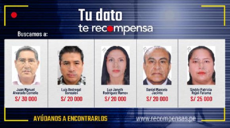 Incluyen a suspendido gobernador regional de Huánuco y exalcalde de Trujillo en Programa de Recompensas