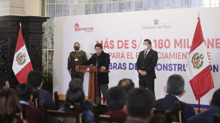 Gobierno transfirió cerca de S/ 4,200 millones para obras de reconstrucción