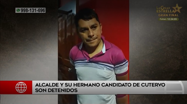 Alcalde y su hermano candidato de Cutervo fueron detenidos