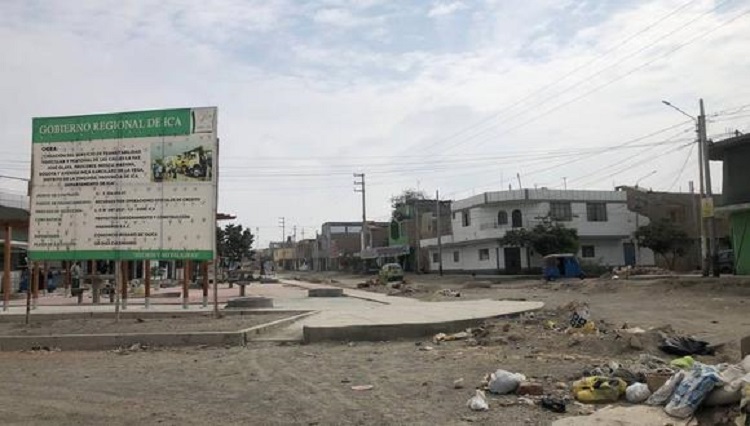 Ica: obra de pistas y veredas por más de S/3 millones está paralizada en Parcona