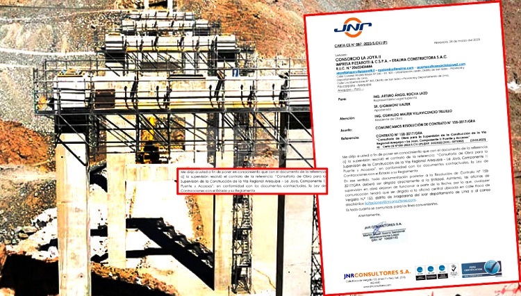 Renuncia supervisora de vía Arequipa-La Joya