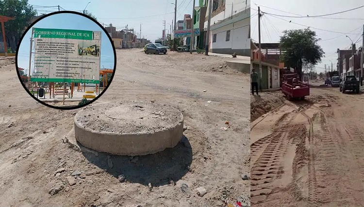 Ica: Empresa constructora deja abandonada dos obras en La Tinguiña y Subtanjalla