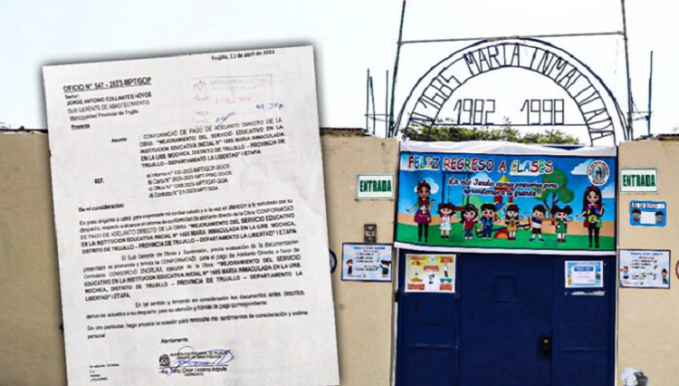 MPT da conformidad para el pago del adelanto de obra al cuestionado Consorcio SNORL.AX