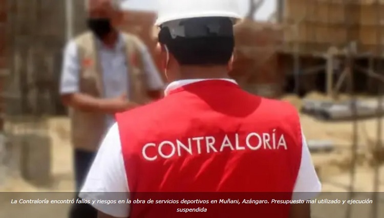 Contraloría identifica daños y pagos no ejecutados en obra deportiva de Muñani-Azángaro