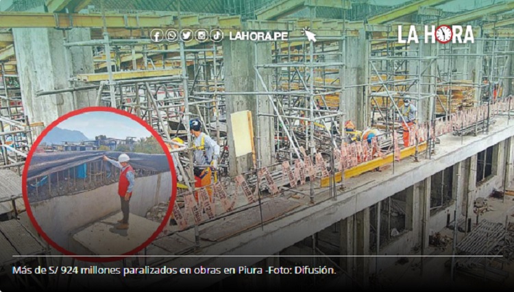Piura: más de S/ 924 millones paralizados en obras