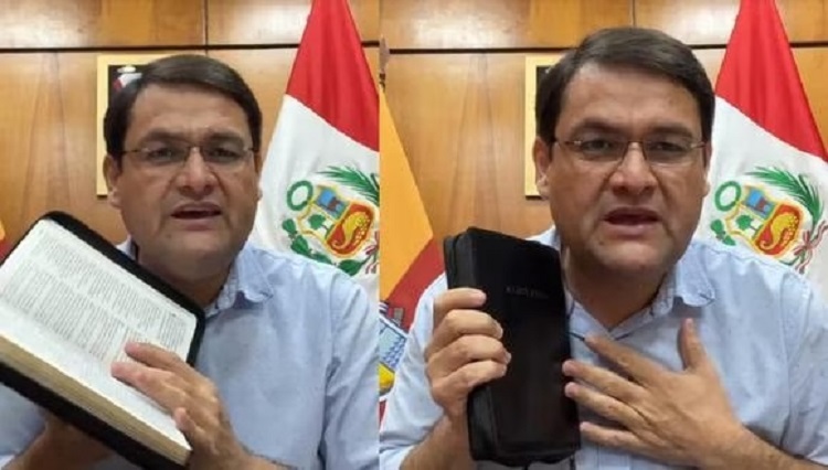 Lambayeque: Cuestionan “transparencia” de gobernador Pérez que habla con biblia en mano