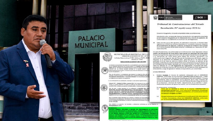 OSCE corrige irregular adjudicación de obra a empresa y alcalde Wilmer Sánchez anula el proceso