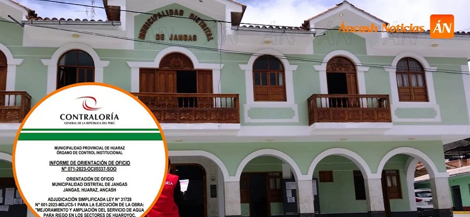 Huaraz: advierten riesgos en licitación de mejoramiento de servicio de agua para riego en Jangas por más de S/ 6 millones