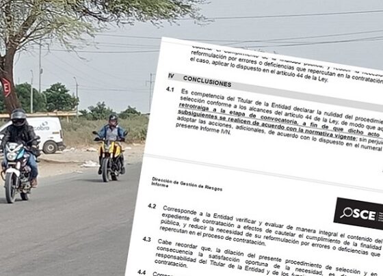 Sullana: OSCE concluye que proceso de pavimentación ‘Óvalo Turicarami- Jíbito’ debe retrotraerse a etapa de convocatoria
