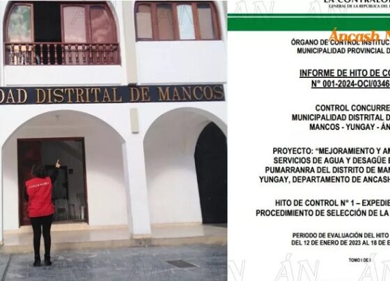 Áncash: alertan deficiencias en expediente técnico para obra de agua y alcantarillado en Mancos