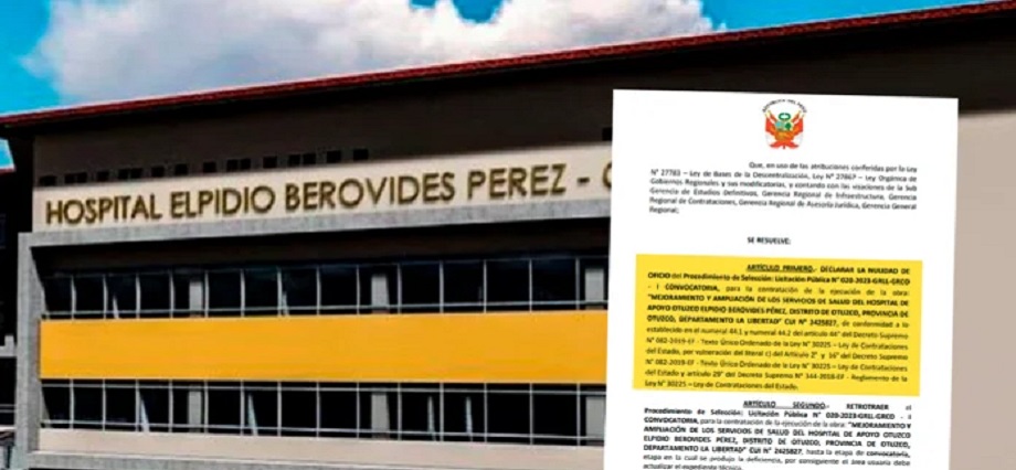 La Libertad: anulan nuevamente el proceso de licitación del hospital de Otuzco