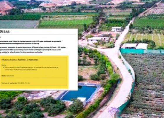Chao: empresa sancionada por el TCE ejecuta obra de «Mejoramiento del sistema de riego del canal Buena Vista»