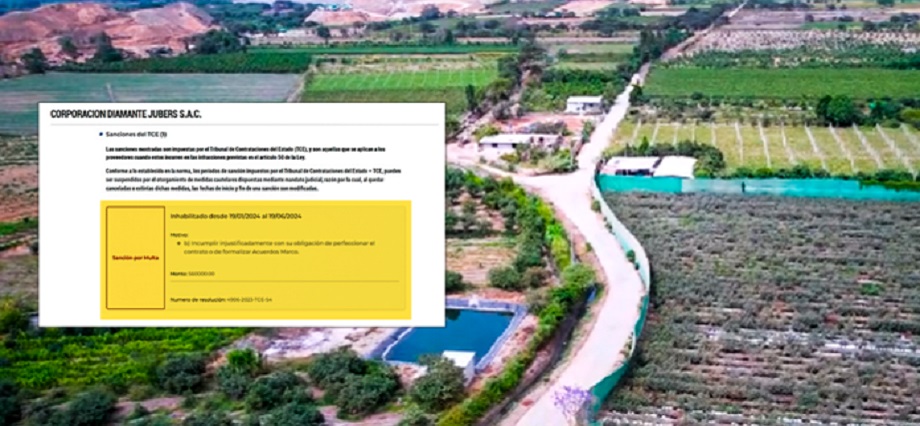 Chao: empresa sancionada por el TCE ejecuta obra de «Mejoramiento del sistema de riego del canal Buena Vista»