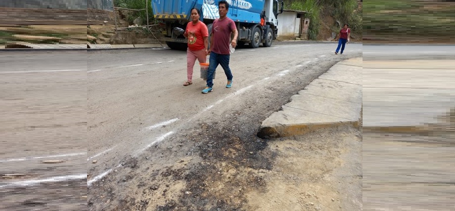 Denuncian abandono de obra en vía Canchaque-Palambla