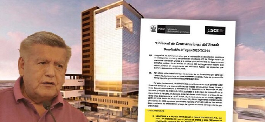 Gestión de César Acuña otorga buena pro de millonaria obra a consorcio formado por empresa sancionada por el TCE