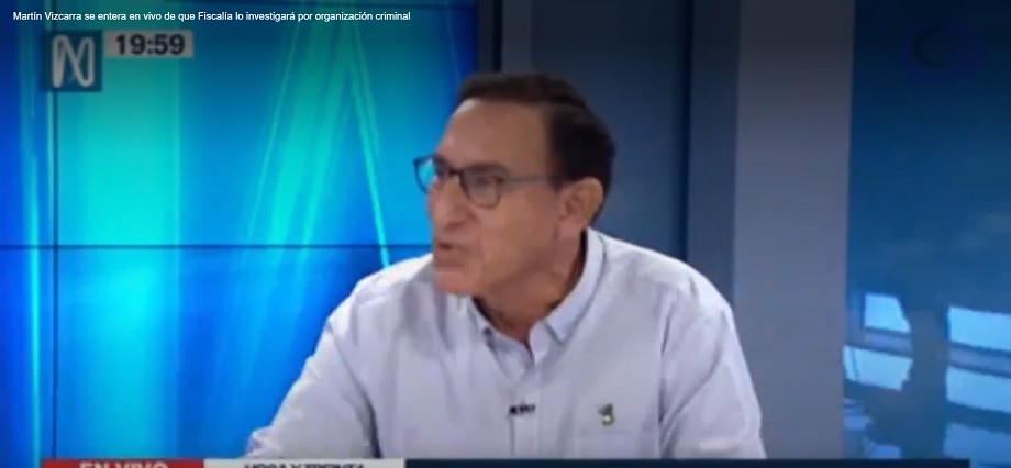 Martín Vizcarra se entera en vivo de que Fiscalía lo investigará por organización criminal
