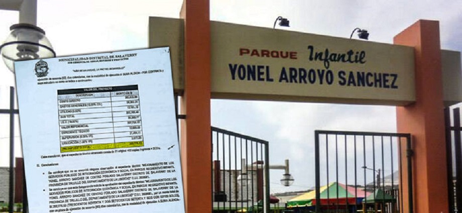 Salaverry: denuncian presunta sobrevaloración en obra del Parque Yonel Arroyo