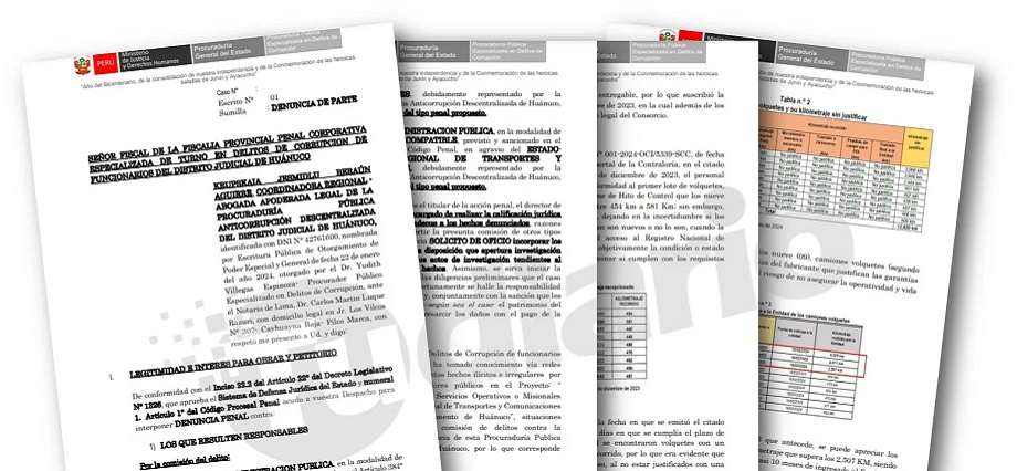 Procuraduría Anticorrupción formuló denuncia sobre compra de maquinarias por la DRTC Huánuco