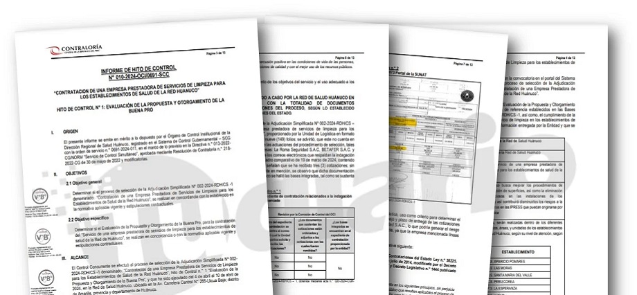 Red de Salud Huánuco uso a empresa de seguridad para cotizar en licitación para limpieza de 24 establecimientos