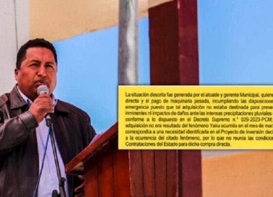 Alcalde Percy Blas usó la figura de emergencia para comprar maquinaria pesada sin licitación