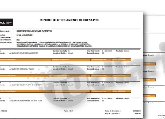 Declaran desierta licitación de segundo paquete de compras de maquinarias de Transportes por S/27.2 millones