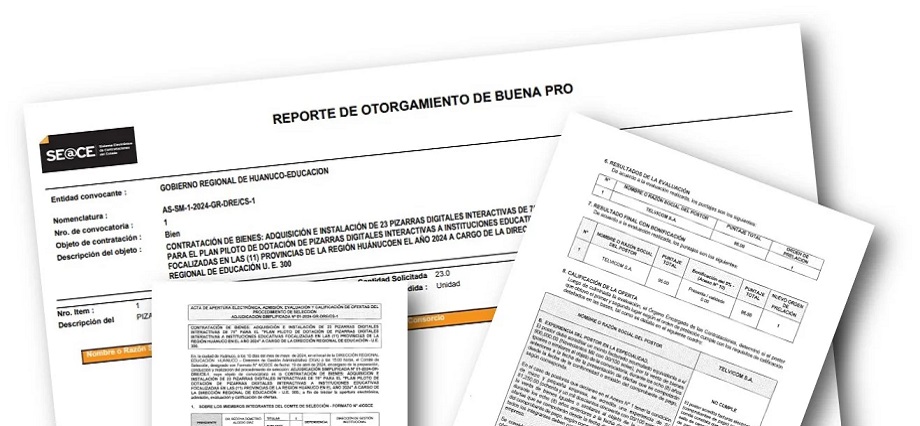 Declaran desierta compra de 23 pizarras interactivas por S/325,000 para colegios de Huánuco