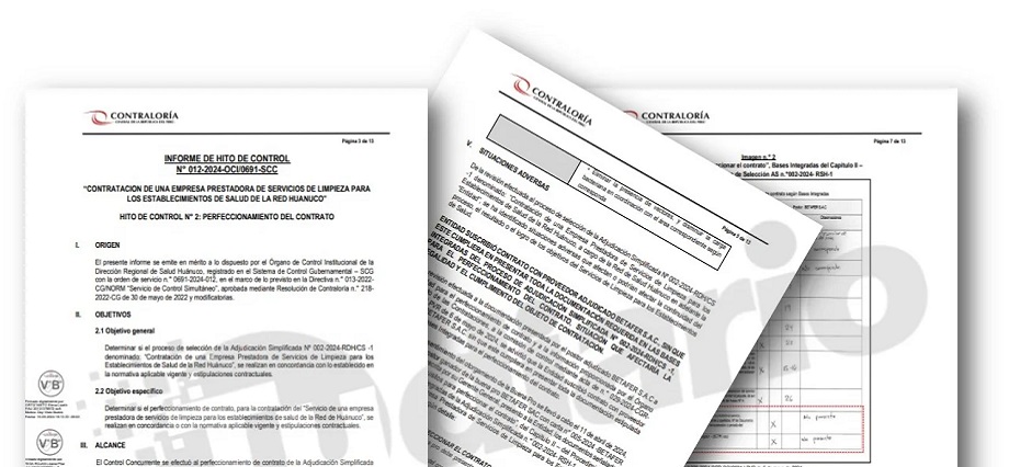 Red de Salud Huánuco contrató a empresa de limpieza con requisitos incompletos