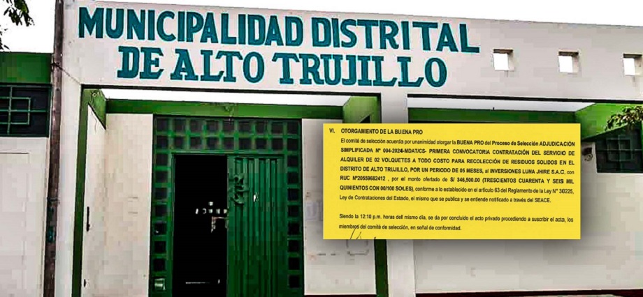 Inversiones Luna Jhire obtiene su sexto contrato con la Municipalidad de Alto Trujillo