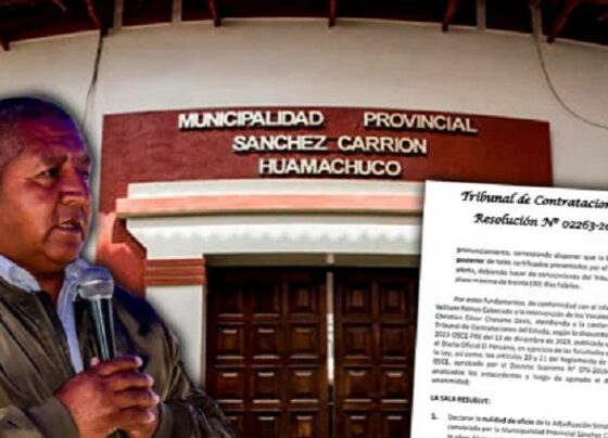 TCE anula buena pro a empresa ELJY S.A.C. en el municipio de Sánchez Carrión