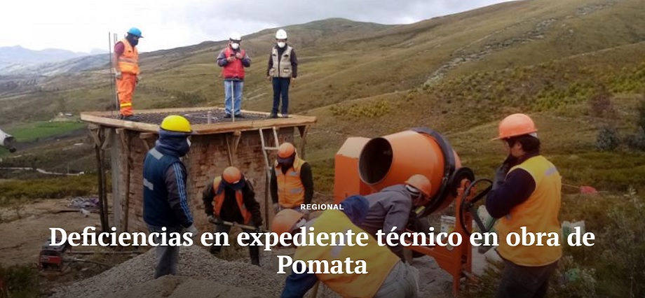Puno: Deficiencias en expediente técnico en obra de Pomata