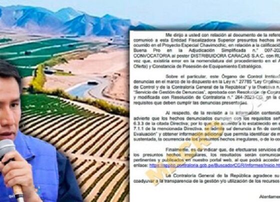 OCI de Chavimochic investiga irregular licitación que ganó Distribuidora Caracas SAC