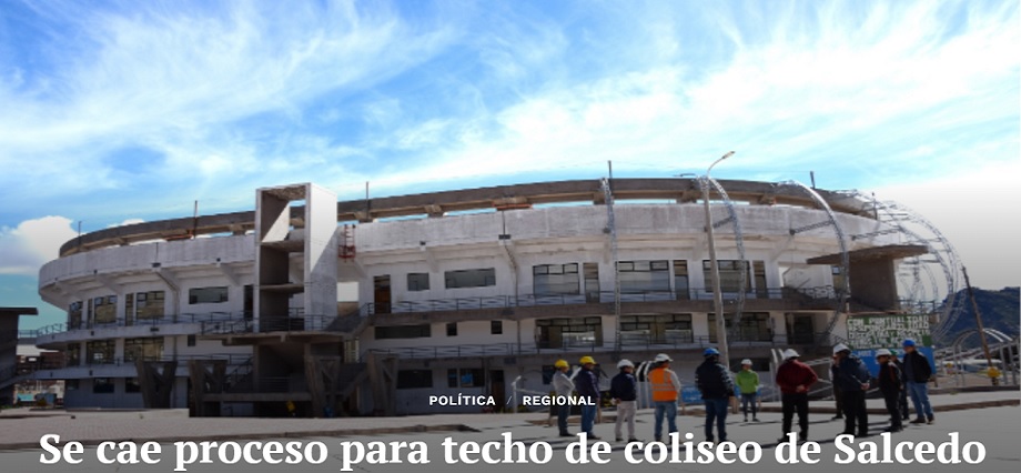 Se cae proceso para techo de coliseo de Salcedo