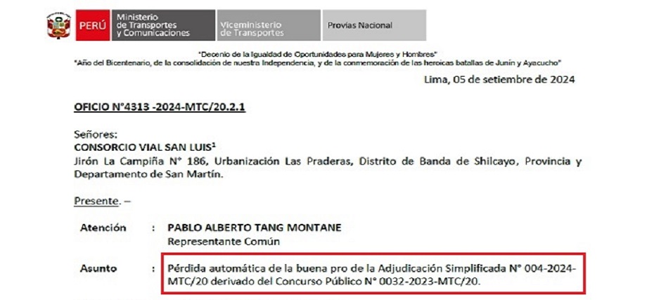 Áncash: licitación para carretera valorizada en S/304 millones fue declarada desierta