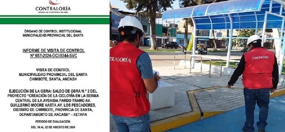 Chimbote: Contraloría alerta riesgo en recepción de saldo de obra de ciclovía de S/2.8 millones