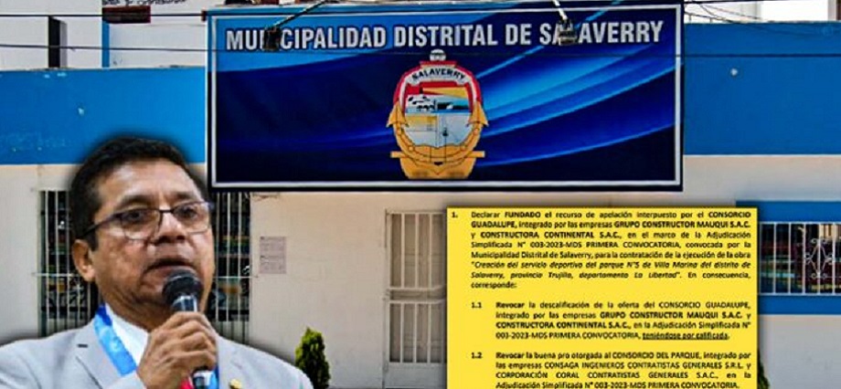 TCE interviene en licitación de municipio de Salaverry y anula buena pro a Consorcio El Parque