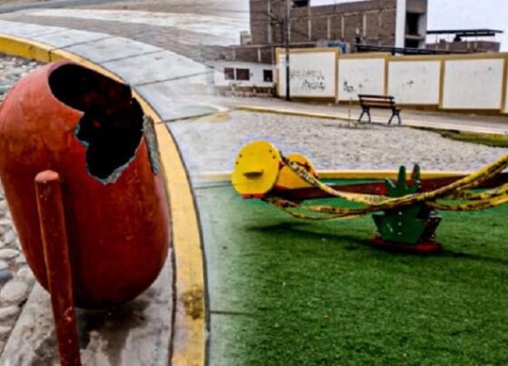 Moche: parque de Los Dinosaurios recientemente inaugurado luce deteriorado